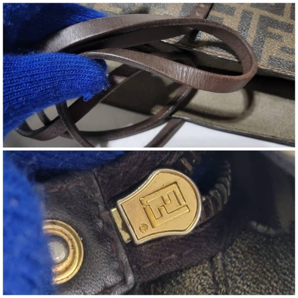 Authentic Fendi Tobacco Zucca Coated Canvas Spalmati Roll Shopper Tote B… - Picture 8 of 13